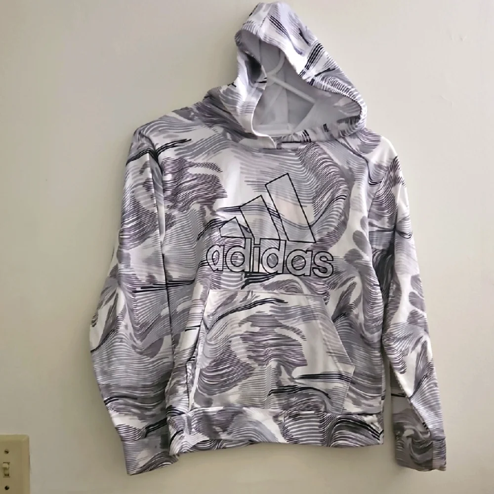Adidas 10/12 White and Gray‎ Hoodie